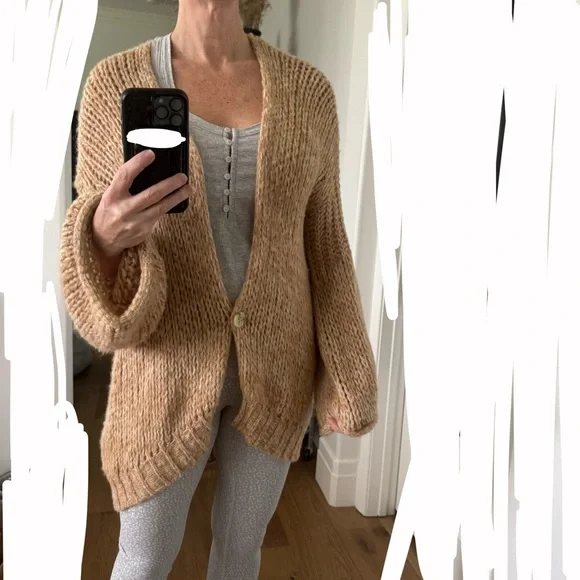 Free People Tan Knit Cardigan - Picture 4 of 5